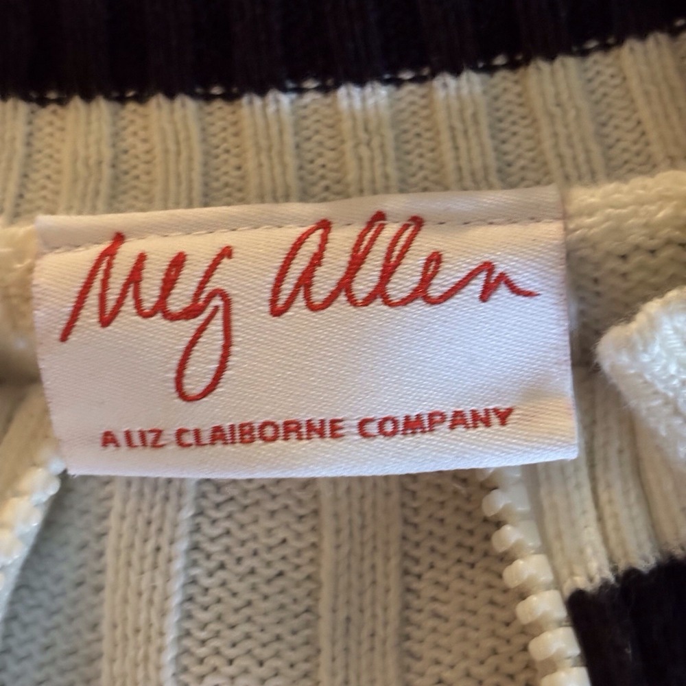 Meg Allen A Liz Claiborne Co. Size 8/10 M Cardigans With Zipper White 38" X 24" - Picture 6 of 7